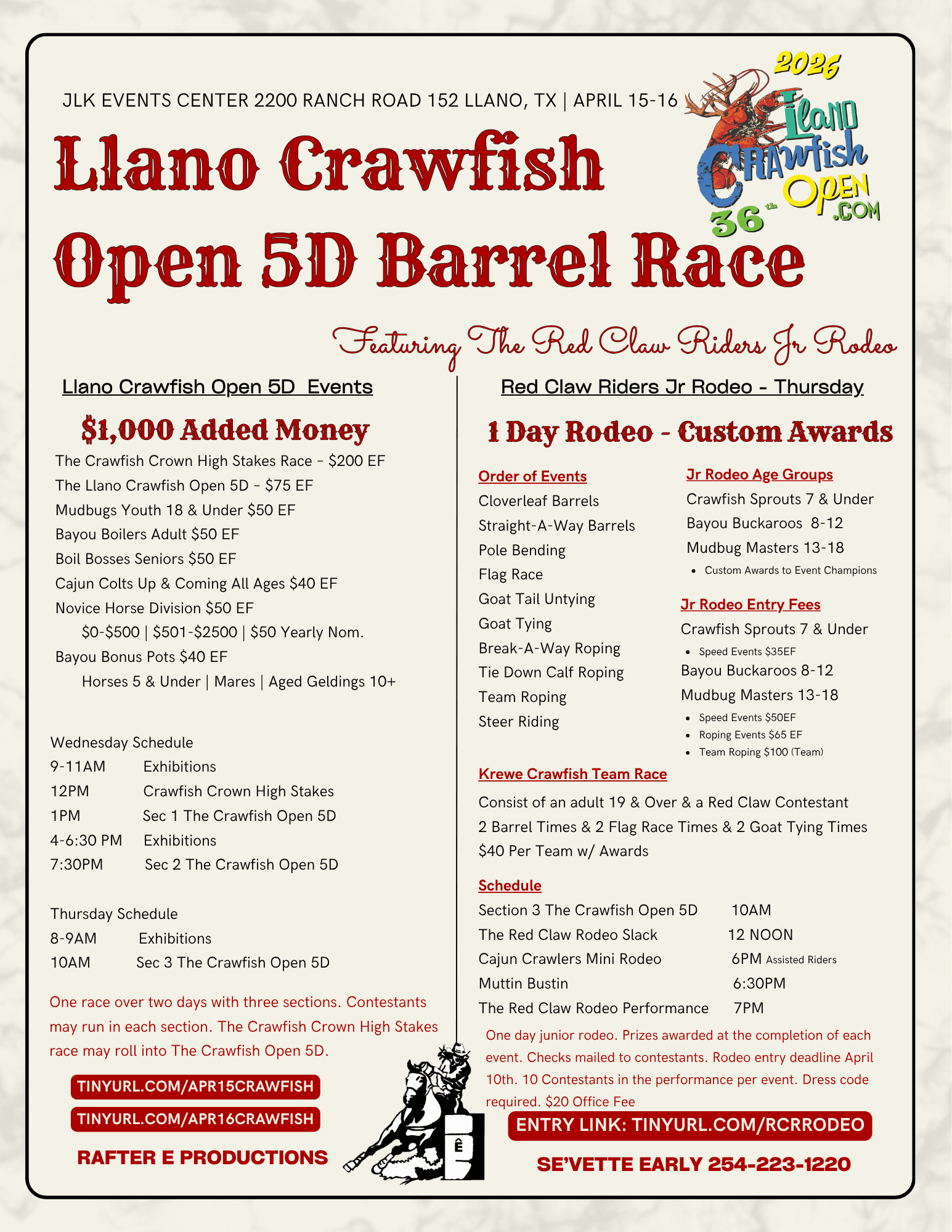 Llano Crawfish Open Barrel Racing poster